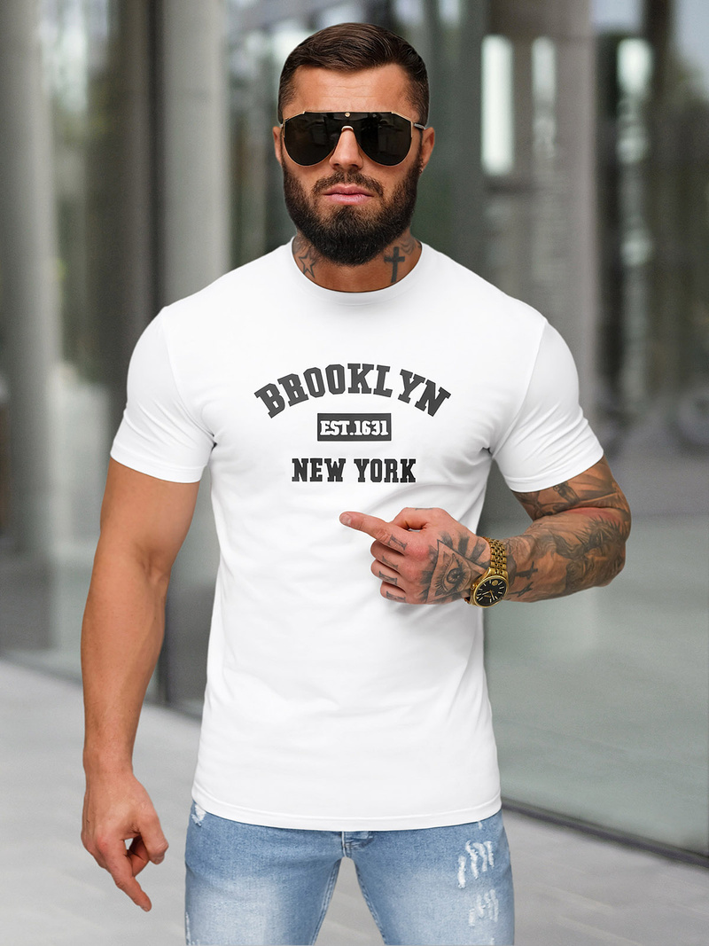 Men's T-shirt - White OZONEE NB/MT3134