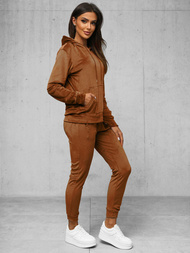 Women's Velour Tracksuit Set - Brown OZONEE O/8C1175/33Z