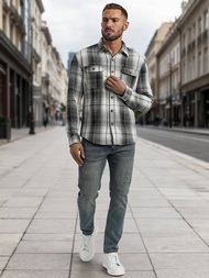 Men's Shirt - Black-White OZONEE NB/MC728N/4