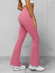 Women's leggings with wide legs - dark pink OZONEE JS/17K588/111