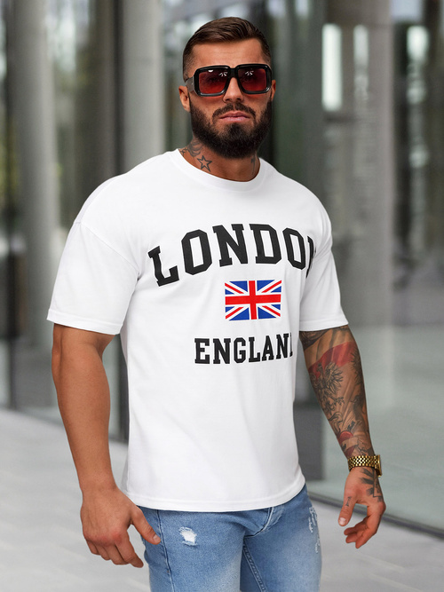 Men's T-shirt - White OZONEE JS/8B1373/1