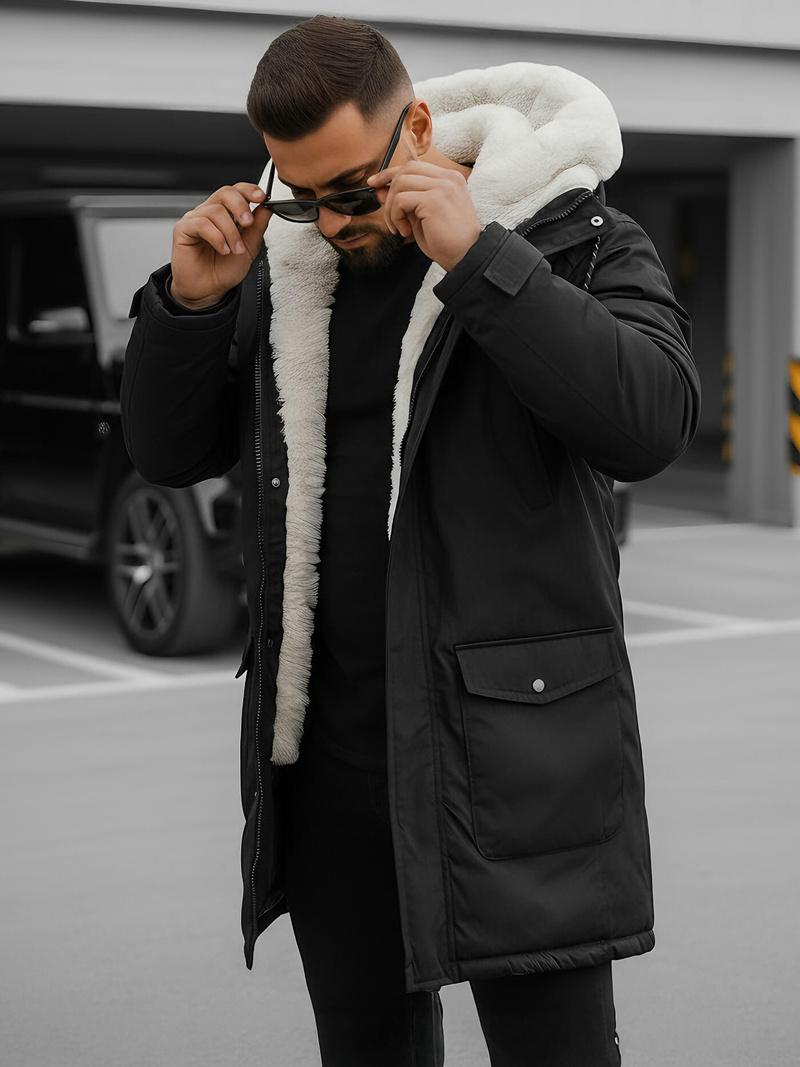 Men's Winter Jacket - Black OZONEE JS/5M120/392Z