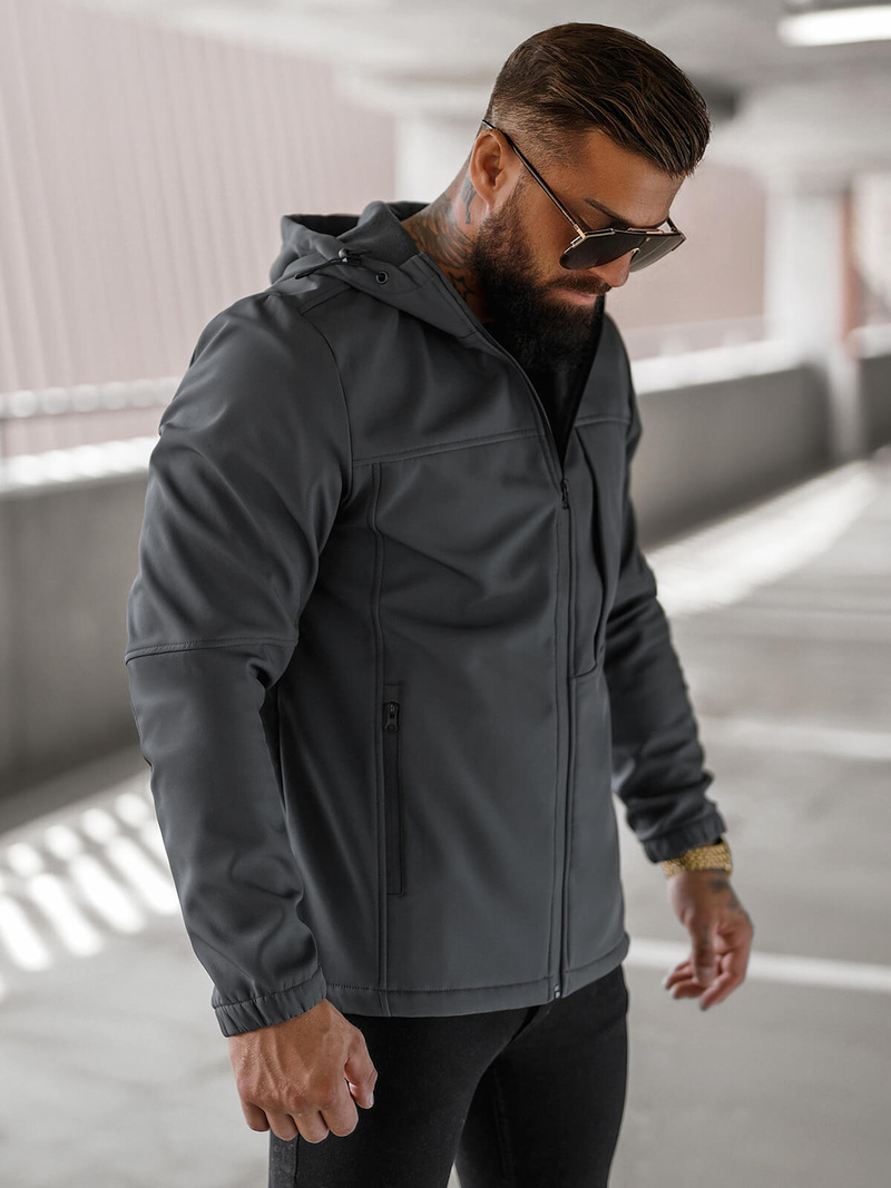 Men's Softshell Jacket - Dark Grey OZONEE JS/27B6523/5Z