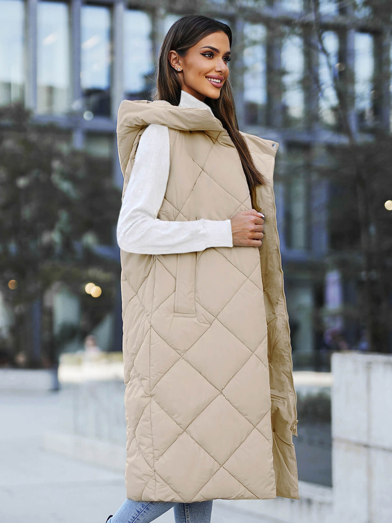 Women's Gilet - Beige OZONEE JS/5M3165/62