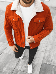 Men's Denim Jacket Orange OZONEE JB/JP1179/3Z