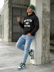 Men's Hoodie - Black OZONEE JS/8B1767/3Z