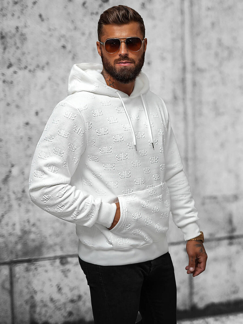 Men's Hoodie - White OZONEE JS/3B566