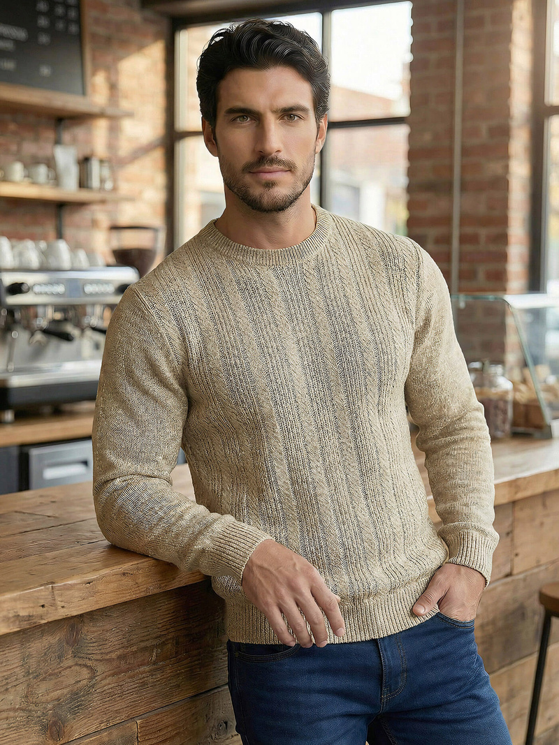 Men's Jumper - Beige OZONEE JS/59B3608/155