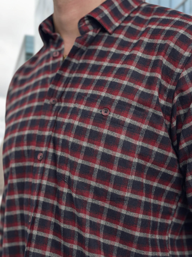 Men's Shirt - Burgundy OZONEE V/V176Z