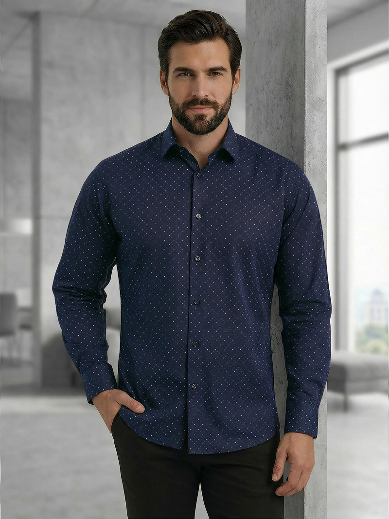 Men's Shirt - Navy Blue OZONEE V/V183Z