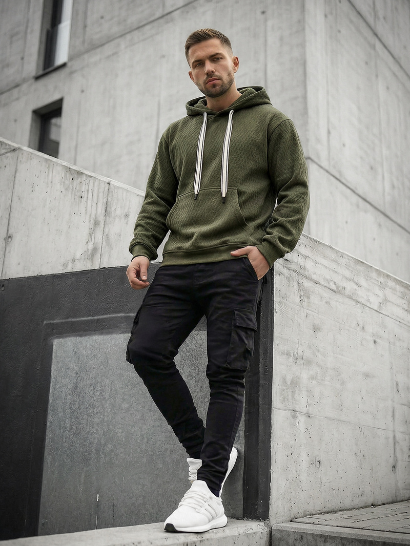 Men's Hoodie - Khaki OZONEE O/G3065