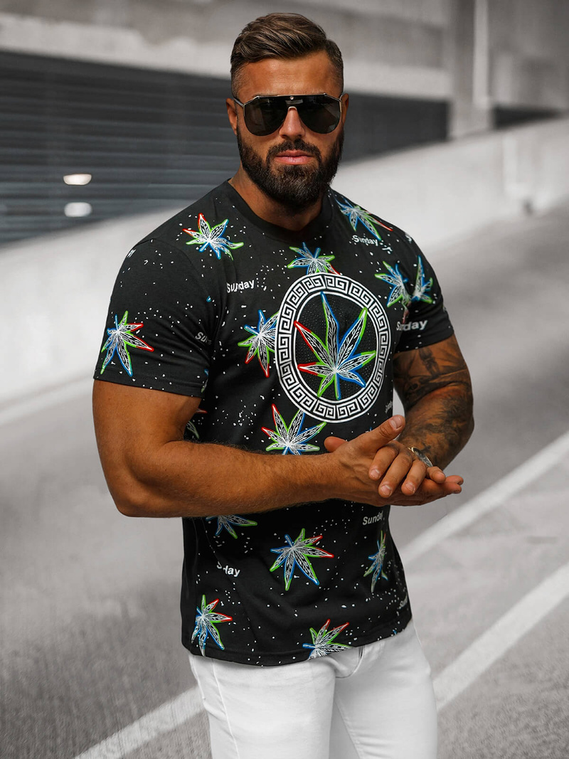 Men's T-shirt - Black OZONEE O/T136/3