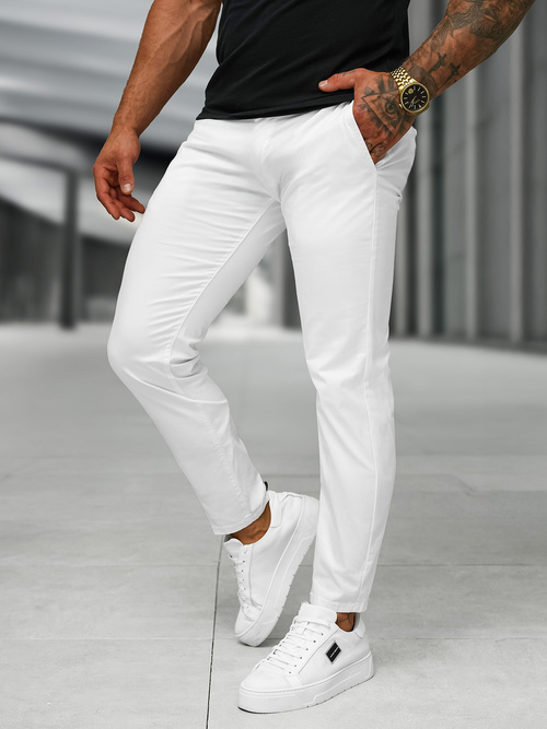 Men's Chinos - White OZONEE BL/SK222/2