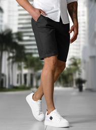 Men's Chino Shorts - Black OZONEE TMK/DC809/1Z