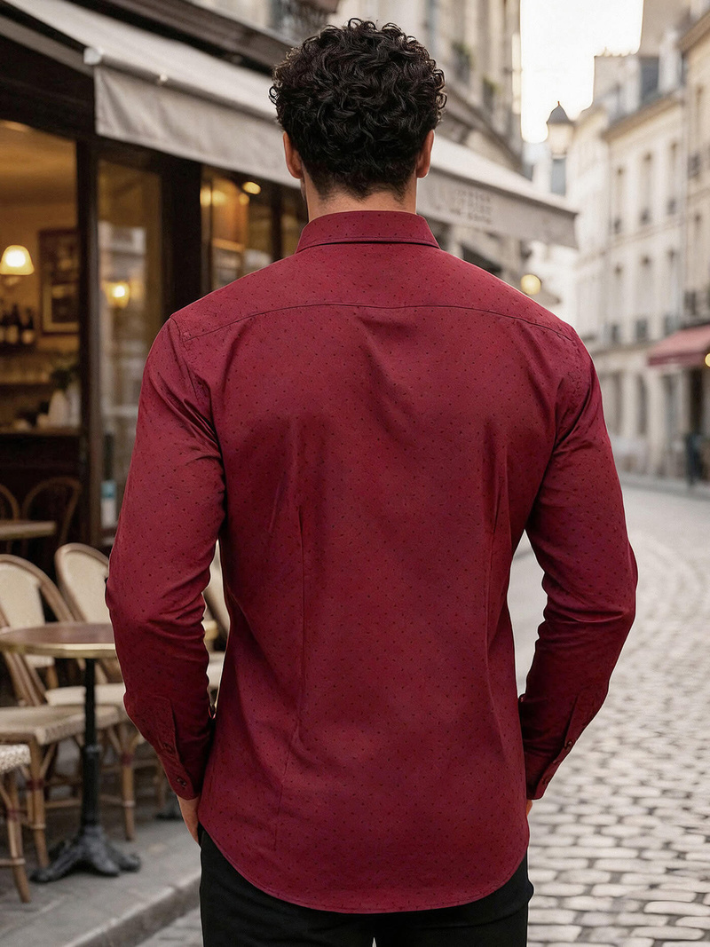 Men's Shirt - Burgundy OZONEE V/V182Z