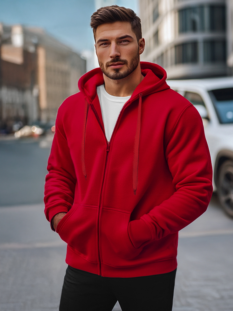 Men's Hoodie - dark-red OZONEE JS/2008Z