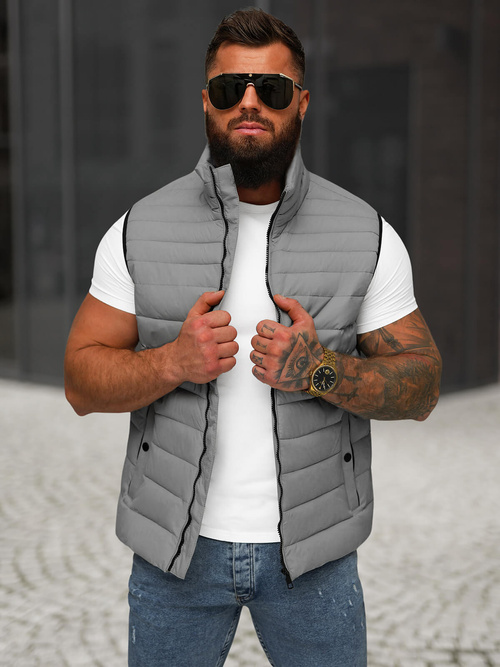 Men's gilet - grey OZONEE JS/31M5065/128