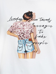 Women's T-shirt - White OZONEE JS/95T2573/1