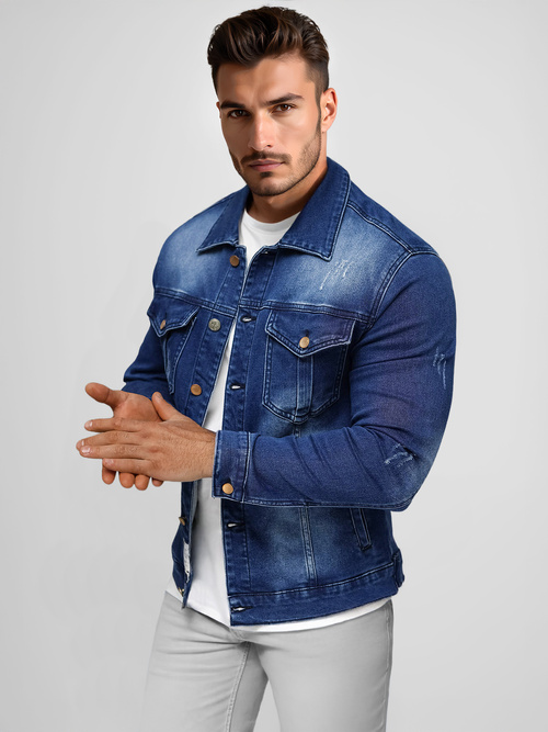 Men's Denim Jacket - Blue OZONEE NB/MJ514BSZ