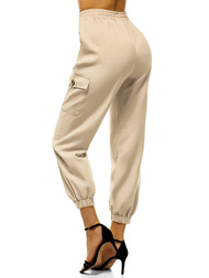 Women's joggers pants - Beige OZONEE O/HM006