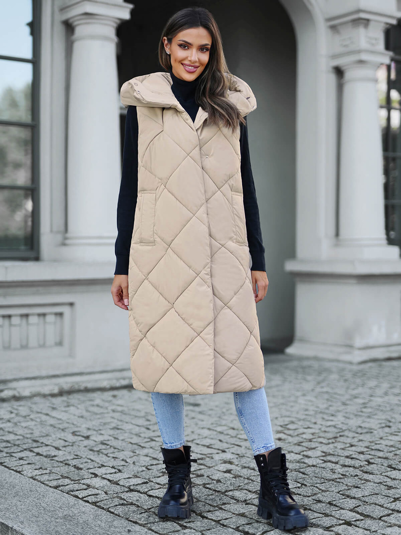 Women's Gilet - Beige OZONEE JS/5M3165/62Z