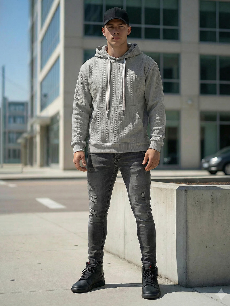 Men's Hoodie - Grey OZONEE O/3C577