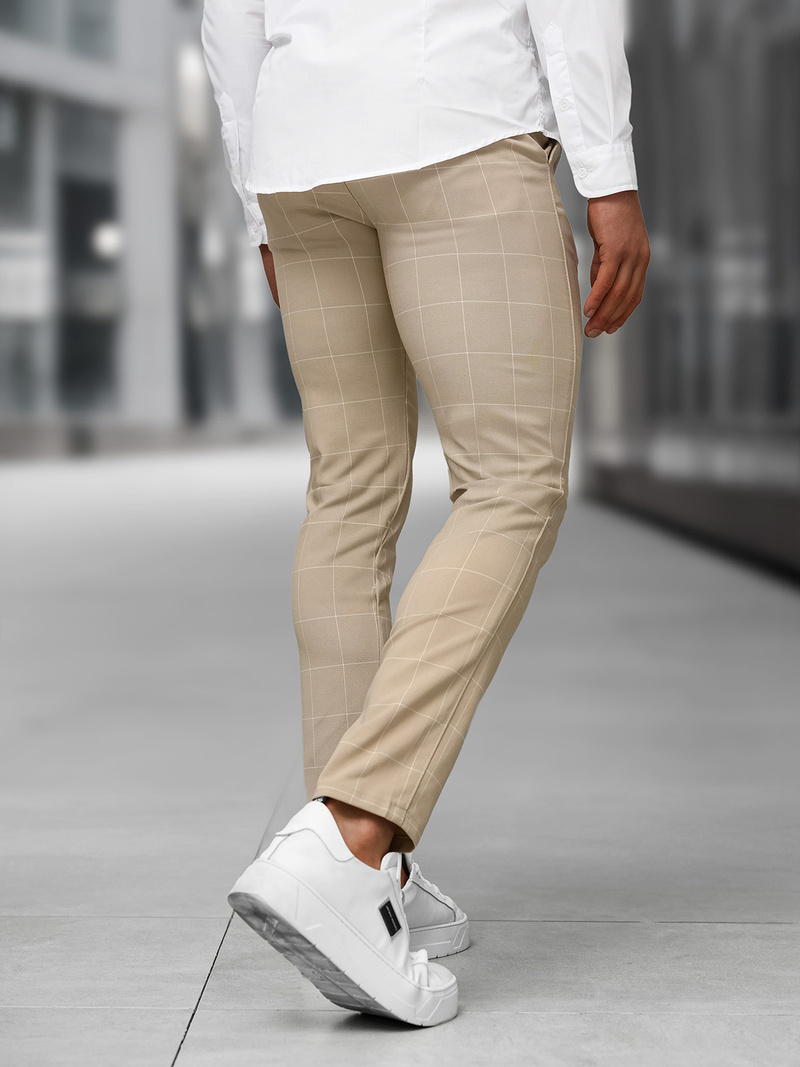 Men's Chino Trousers - Beige OZONEE DJ/5505Z