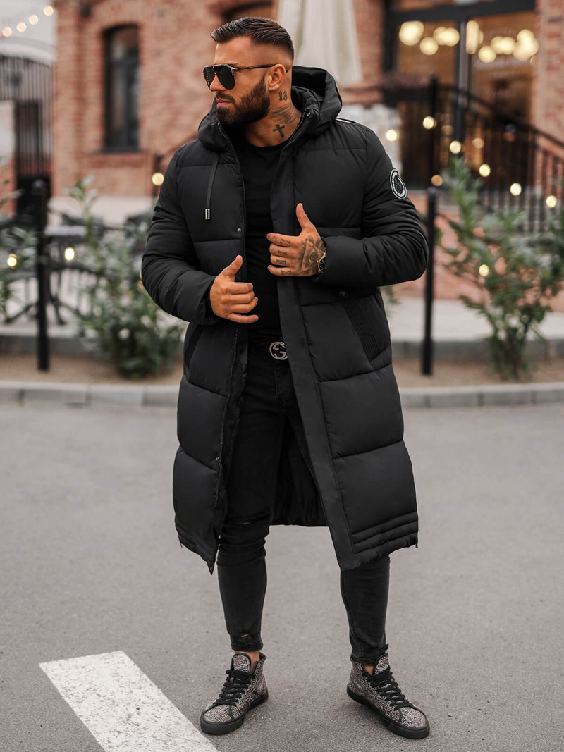 Men's winter jacket - black OZONEE JS/19M1290/392