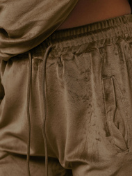 Women's Velour Tracksuit Set - Light Brown OZONEE O/8C1175/162Z