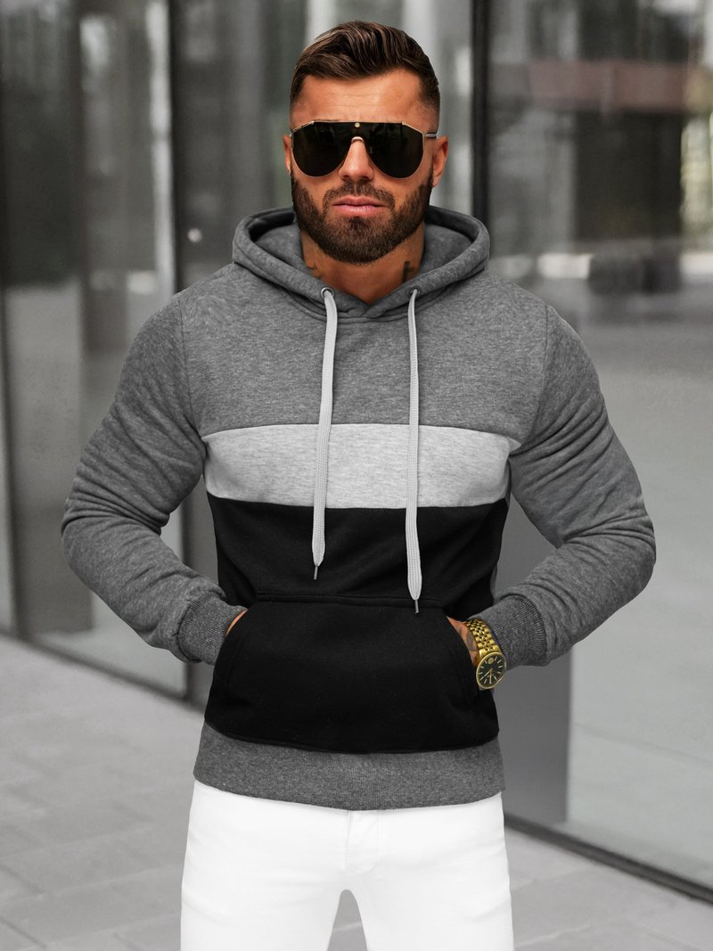 Men's Hoodie - Dark Grey OZONEE JS/8B1320/5