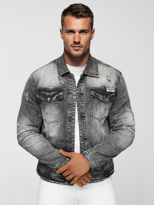 Men's Denim Jacket - Black OZONEE NB/MJ529NZ