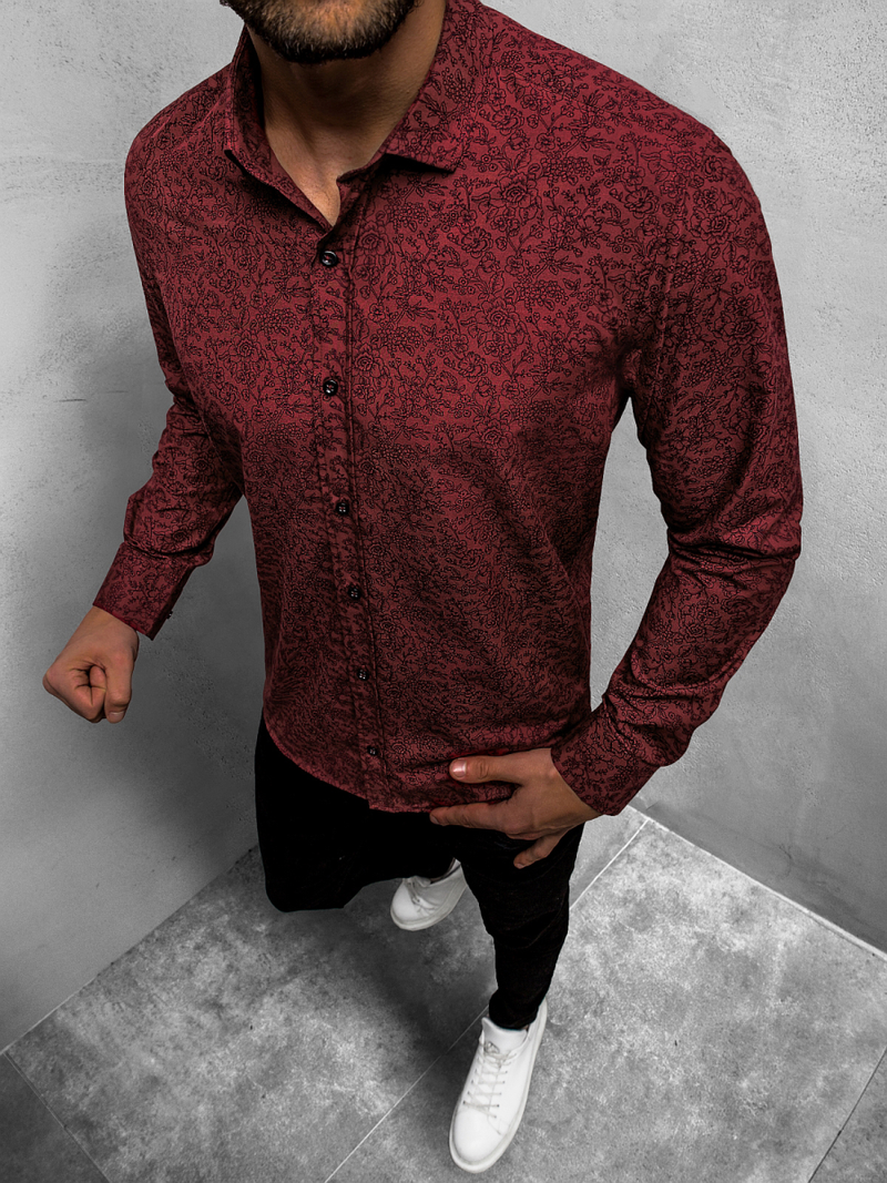 Men's Shirt Burgundy OZONEE O/3010/03
