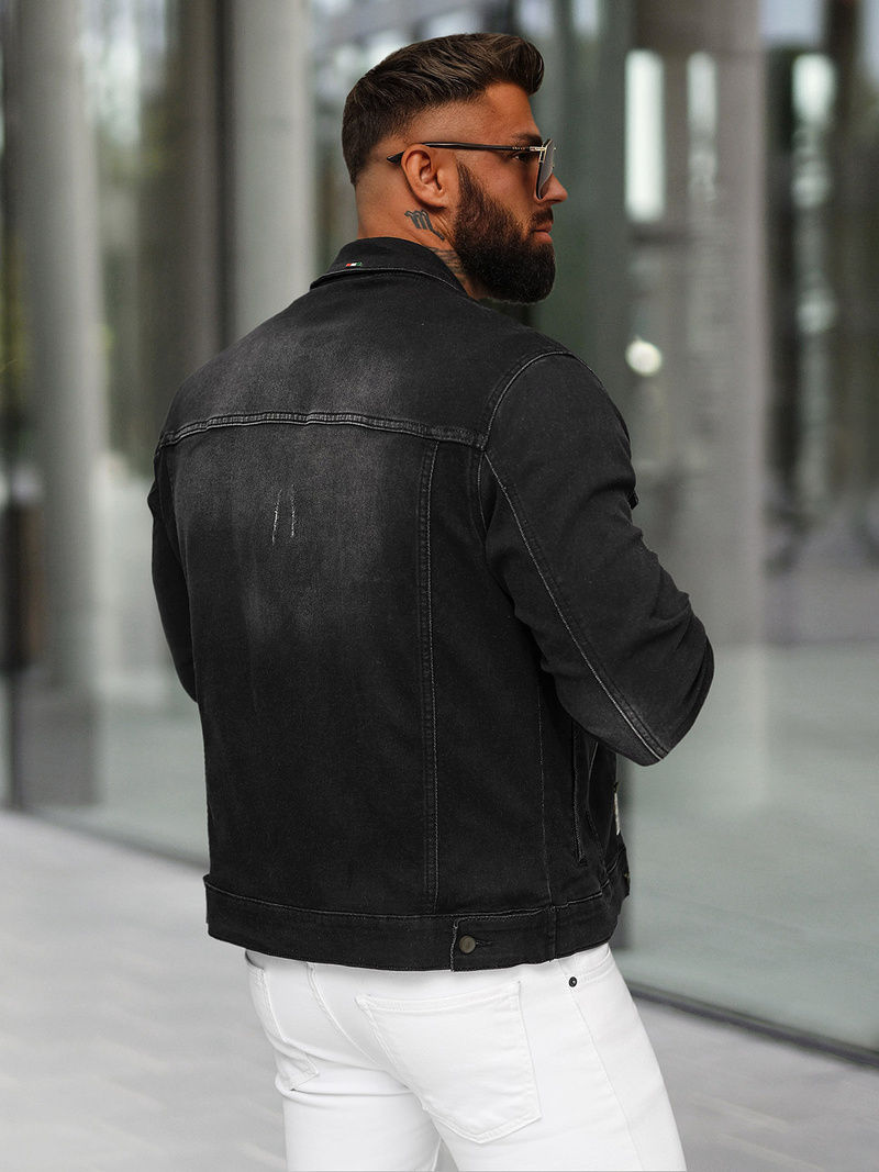 Men's Denim Jacket Black OZONEE NB/MJ514N