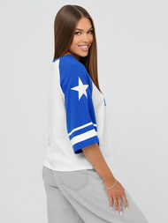 Women's T-shirt - White/Blue OZONEE JS/R62493