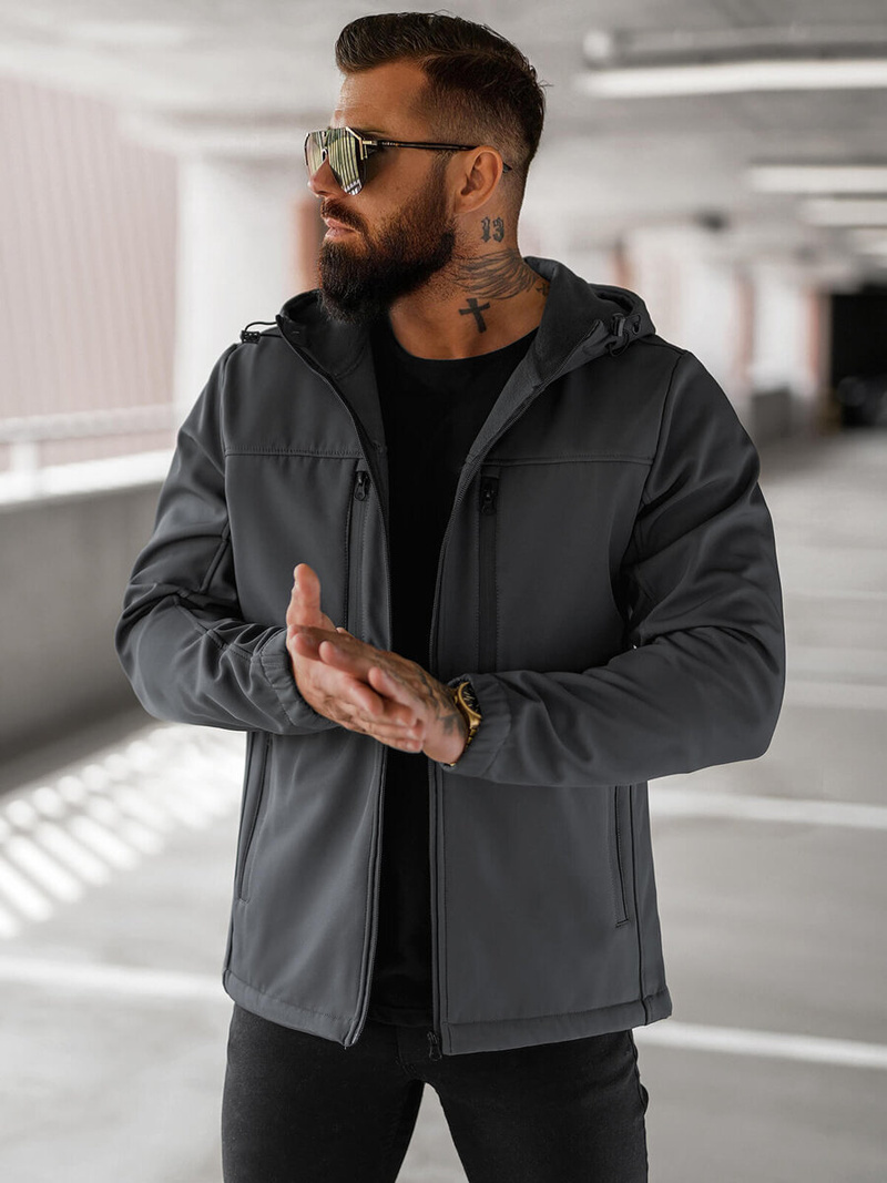Men's Softshell Jacket - Dark Grey OZONEE JS/27B6525/5Z