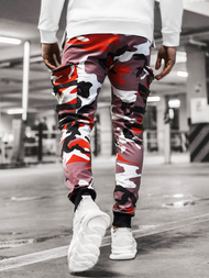 Men's Joggers - burgundy-beige OZONEE G/11132