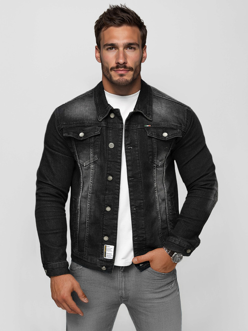 Men's Denim Jacket Black OZONEE NB/MJ512NZ