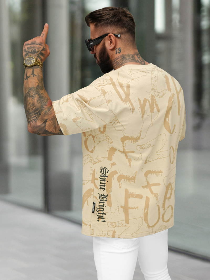 Men's T-shirt - Beige OZONEE O/YN2/621