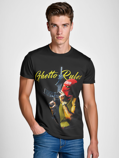 Men's T-shirt - Black OZONEE O/T129/3Z