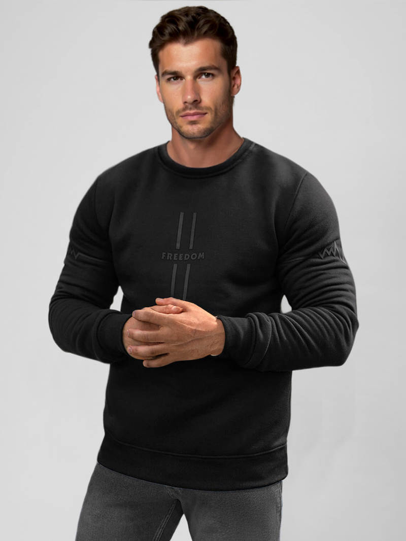 Men's Sweatshirt - Black OZONEE JS/8B1358/3Z