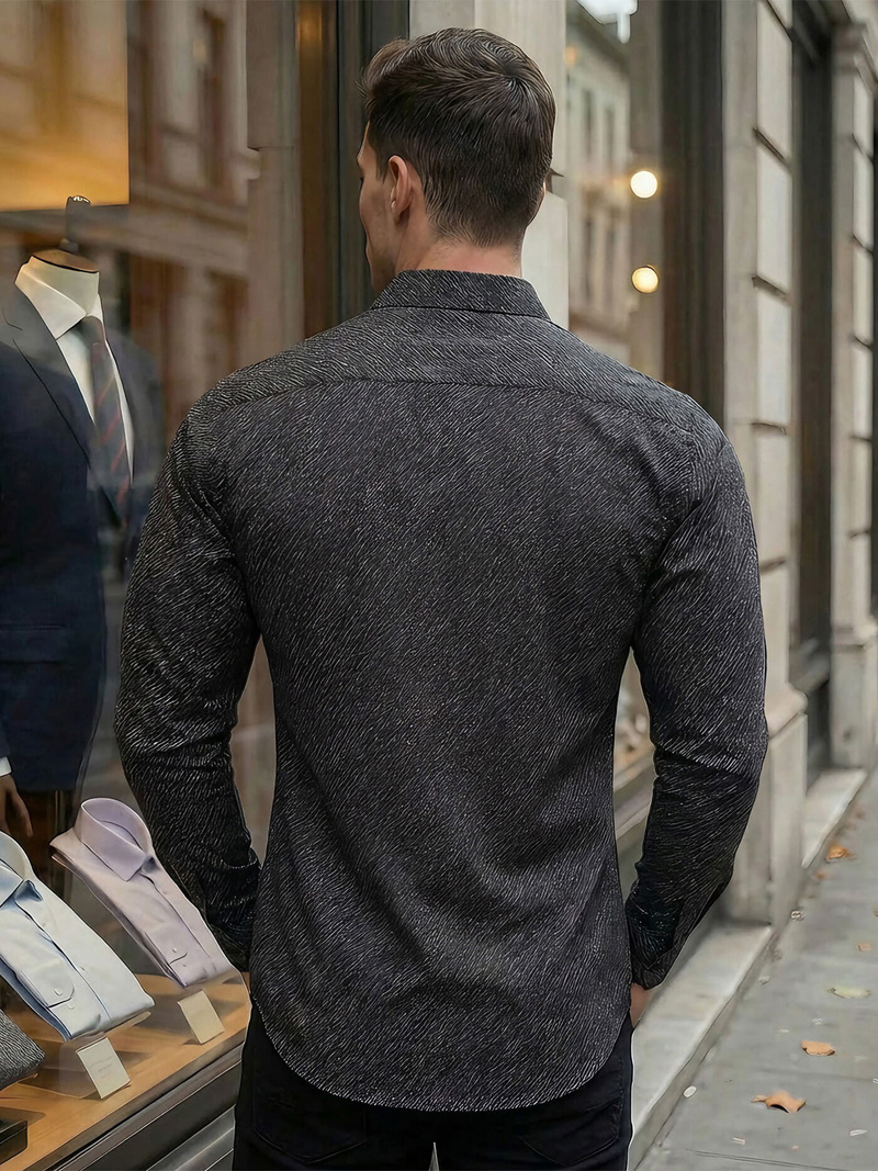 Men's Shirt - Black OZONEE V/V184Z