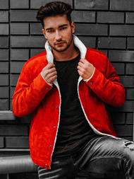 Men's Denim Jacket Orange OZONEE JB/JP1179/3Z