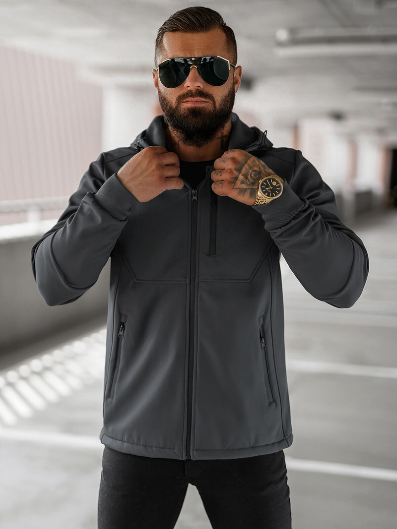 Men's Softshell Jacket - Dark Grey OZONEE JS/27B6529/5Z