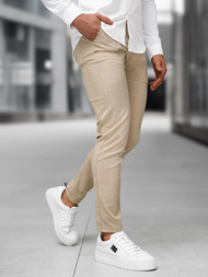Men's Chino Trousers - Beige OZONEE DJ/5505Z