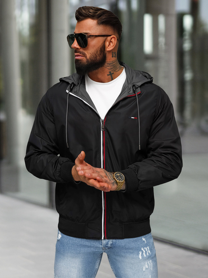 Men's Reversible Jacket - Grey OZONEE JS/16M9207/92