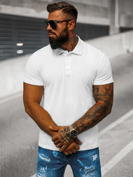 Men's Polo Shirt - White OZONEE JS/8T80/1Z