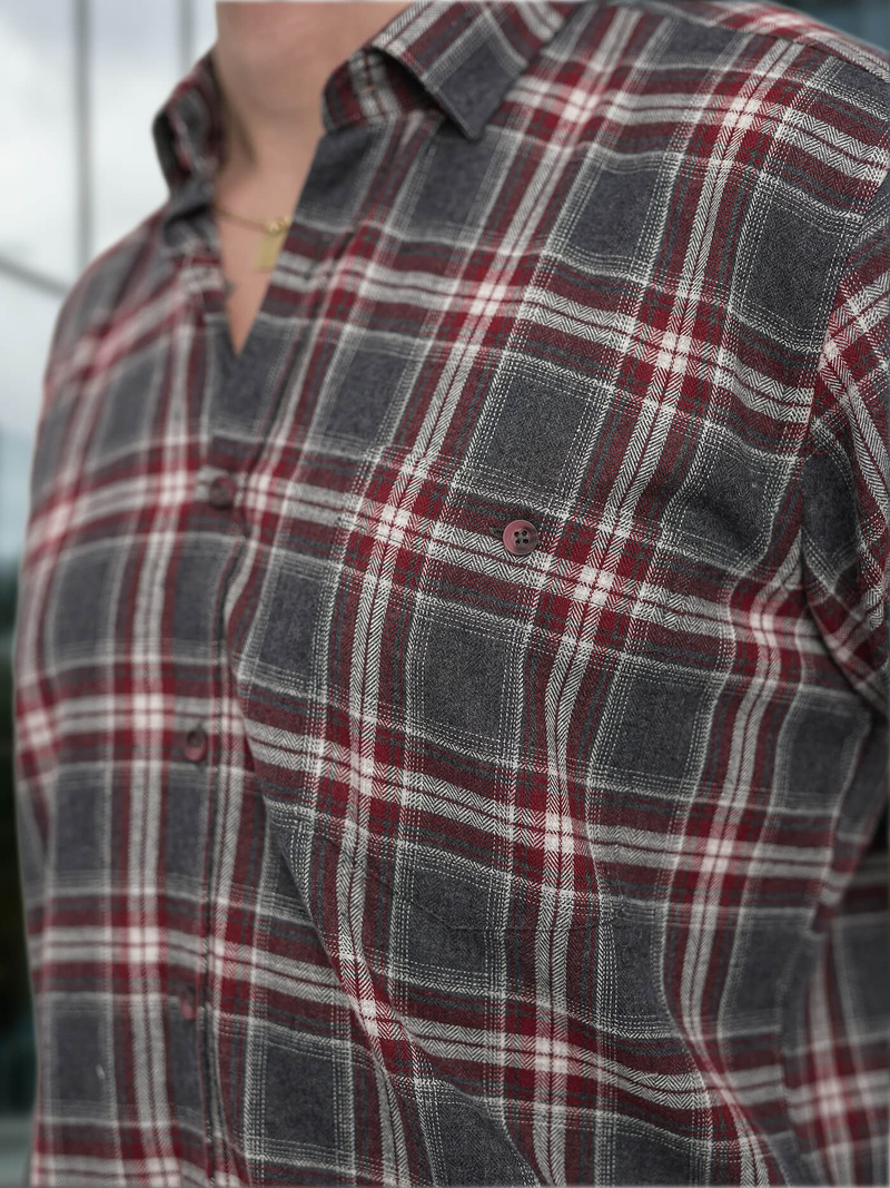 Men's Shirt - Burgundy OZONEE V/V178Z