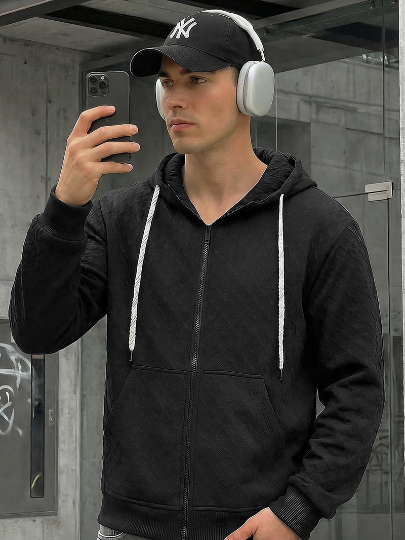 Men's Hoodie - Black OZONEE O/G3066