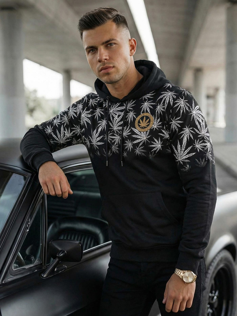 Men's Hoodie - Black OZONEE O/B272Z