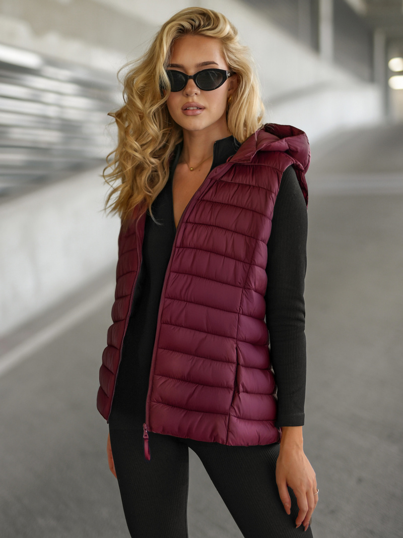 Women's Gilet - Burgundy OZONEE JS/11Z8225